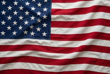 Obraz premium Close up of American flag with soft fabric texture and ripples