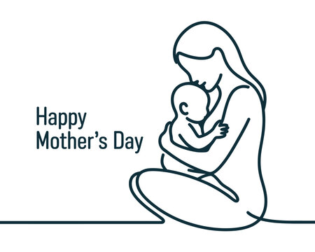 A mother holding her baby on Mother's Day with a warm and loving embrace