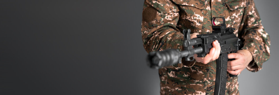 Mercenary Soldier with His Weapon