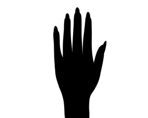Obraz premium Silhouette of fingers and nails, icon isolated on white background. 