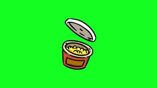 Snack animation on chroma key