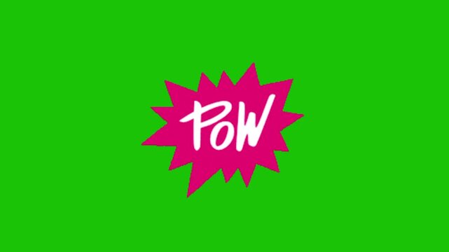Pow animation on green screen