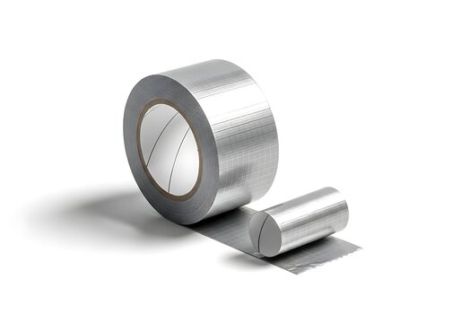 A roll of aluminum foil tape and a small piece cut off