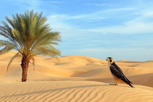 falconry in desert skies used in falcon
