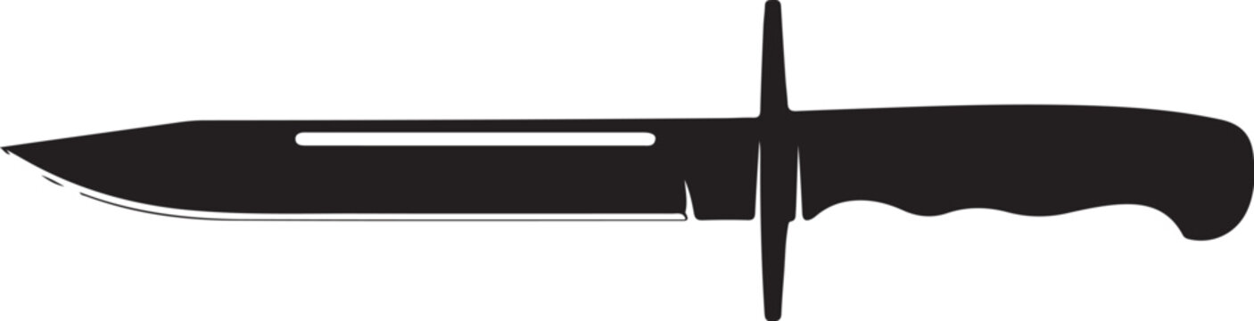 Vector dagger icon, black silhouette