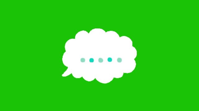 speech icon on green screen