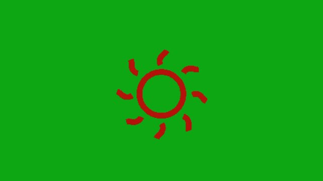 Sun icon on green background