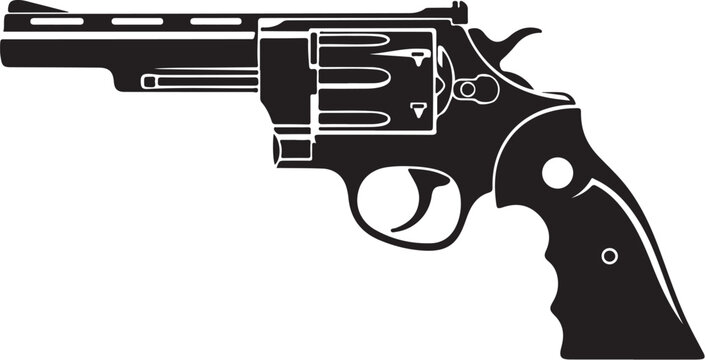 Vector black revolver pistol icon