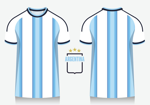 soccer jersey or football kit template design for Argentina national football team. Soccer shirt icon for football world tournament 2026. 