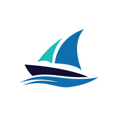 Fototapeta premium ship and wave vector template illustration