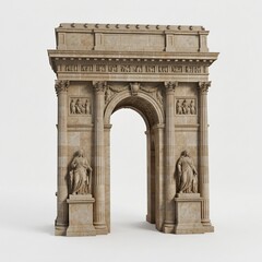 Obraz premium Ancient Stone Triumphal Arch with Statues and Intricate Carvings