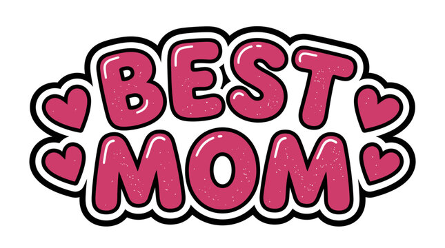 Best mom graphic with hearts