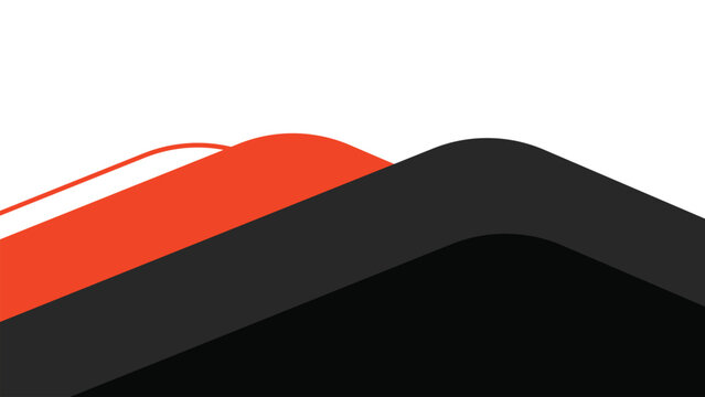 Orange and black abstract background with bold flowing wave shapes and professional modern style