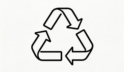 Obraz premium Black and White Recycling Symbol Icon - Universal Environmental Logo for Sustainability and Waste Reduction