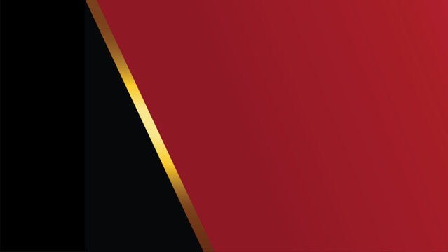 Luxury Abstract Red and Black Background with Elegant Gold Line