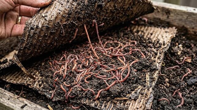 Vermicompost worm farm compost soil permaculture design organic vermiculture composting bedding red wrigglers soil enrichment cardboard wooden bin