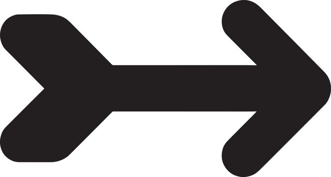 Black double headed arrow symbol line direction