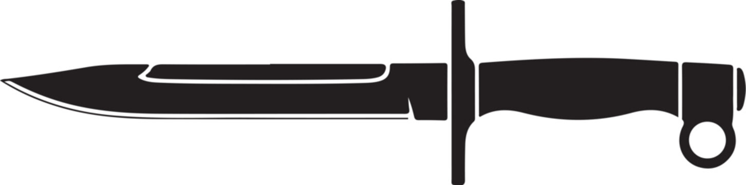 Vector dagger icon, black silhouette