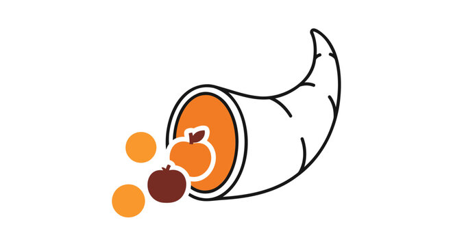 Vector illustration of a cornucopia with fruit