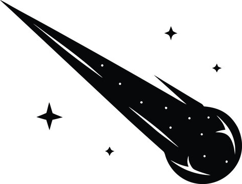 Cosmic shooting star meteor comet space icon vector