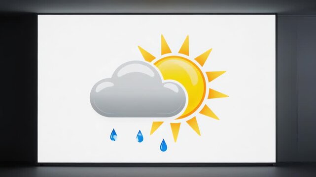 Animated Weather Forecast Sun Cloud Rain.