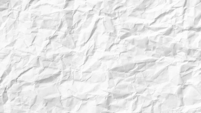 Animated Crumpled White Paper Texture Background,Stop motion wrinkled paper backdrop. Perfect for creative grunge overlays, transitions, and text.