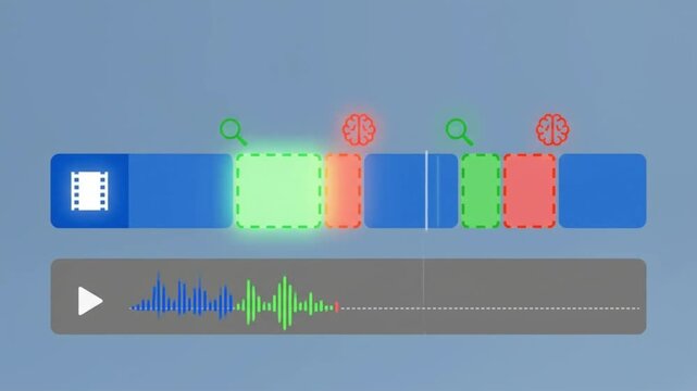 Automated video editing timeline with AI cuts & scene detection