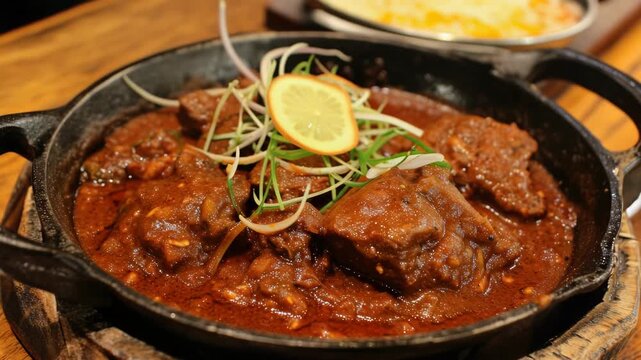 Stew with Garnishes