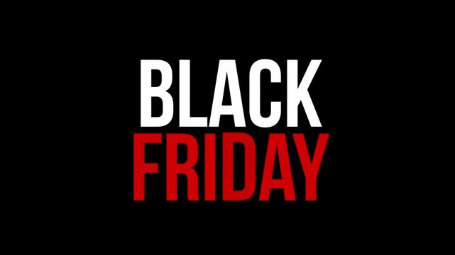 Black Friday animate text black background