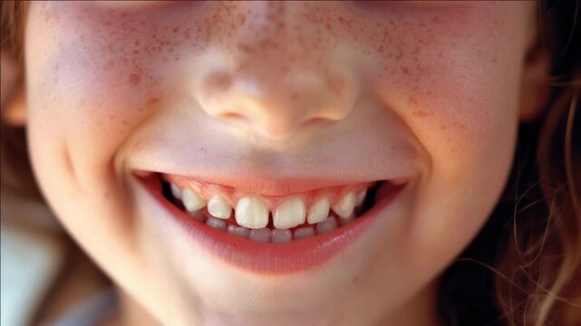 Smiling young girl with freckles