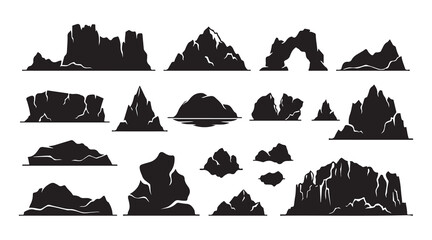 icebergs silhouette illustration collection set © James
