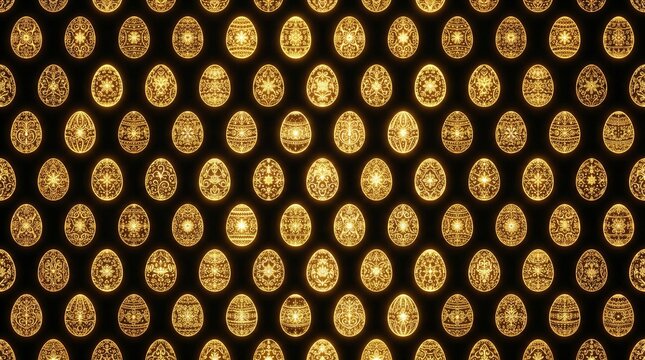 Golden easter eggs pattern..