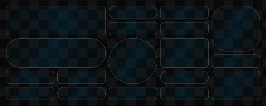 Set of 13 dark blue checkered label shapes vector