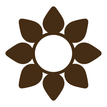 Brown Sunflower Outline UI Icon