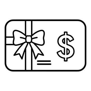 Gift Card With Dollar Sign Line Icon