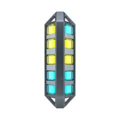 Obraz premium Futuristic Sci-Fi Device with Glowing Blue and Yellow Lights