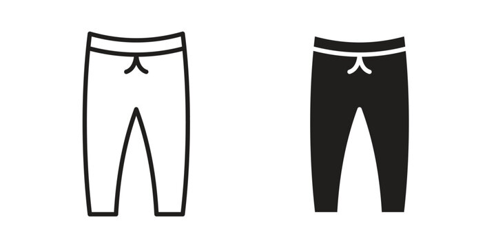 Sweatpants icons. Black and White Vector Icons. can be used web and mobile