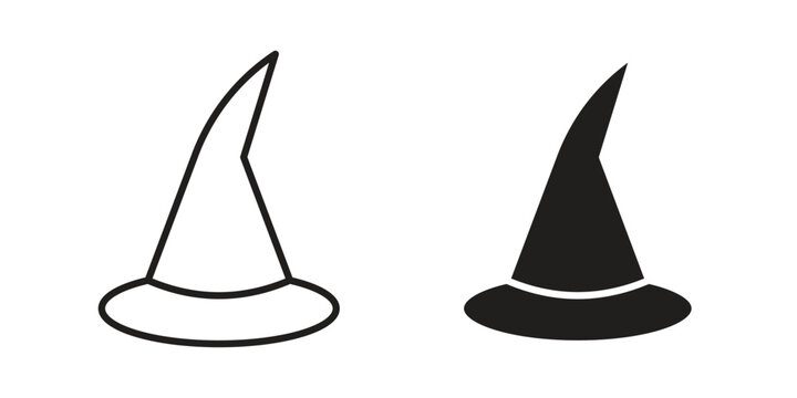 Witch hat icons. Black and White Vector Icons. can be used web and mobile