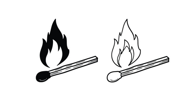 Two depictions of a lit match one as a dark silhouette