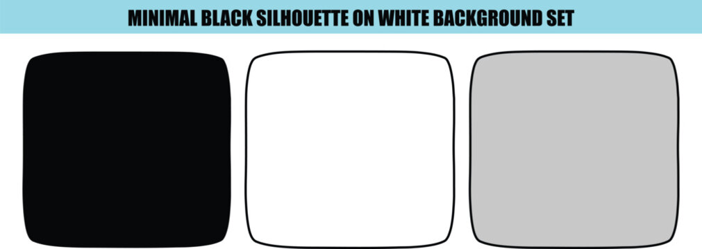 Three rounded rectangles black white gray