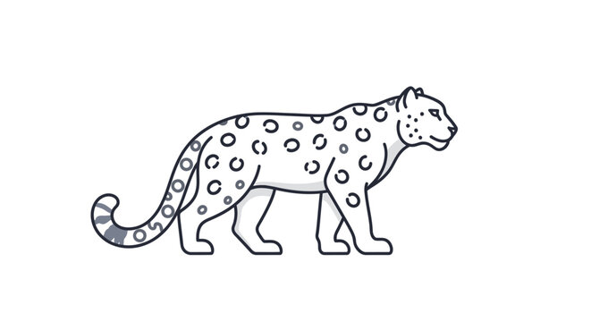 Leopard walking in profile view.