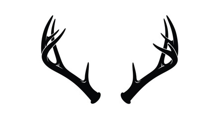 Dramatic black antlers against white a striking animal form silhouette © Hiron