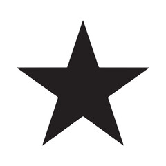 Obraz premium Black Five-Pointed Star Silhouette Isolated on White Background Graphic Element Clean Design Minimalist Style