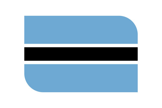 Botswana flag icon with rounded corners on transparent background