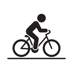 Obraz premium Person Cycling Icon on White Background Simple Silhouette Clean Vector Graphic for Sports