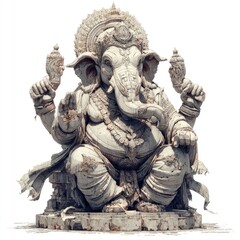 Fototapeta premium Close-up of majestic ganesha statue at cultural festival temple grounds with spiritual significance