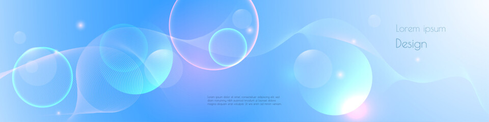Vector Abstract digital dynamic neon light, wavy lines with purple blue, colorful gradient for banner backgrounds. Illustration glowing and flowing wave line motion on blue color background. © nongkran_ch