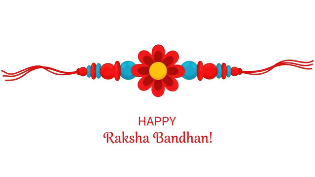 Decorative Rakhi bracelet with colorful beads and flower motif, isolated on transparent background