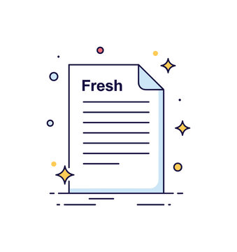 Fresh document page a perfectly clean paper sheet with a curled corner and gentle sparkle accents symbolizing clarity and readiness for writing or printing.