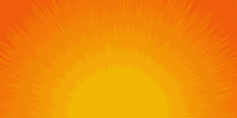 Obraz na płótnie Canvas Groovy Retro Sunburst Background with Radial Spikes. Orange Yellow Gradient Summer Energy Vector Design